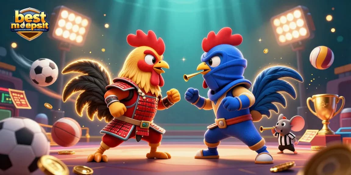 Engage with the best no deposit bonus casinos and codes in Australia featuring cartoon roosters and dynamic gambling elements.