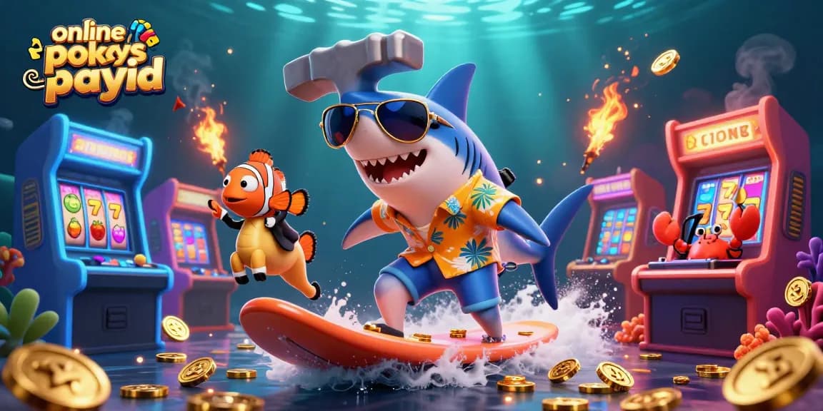 Play online pokies Australia PayID with fun, engaging characters in a vibrant casino scene.
