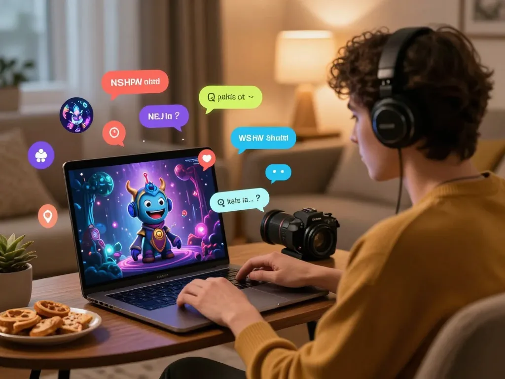 Engaging ai chat nsfw experience in a cozy home setting with interactive chatbot.