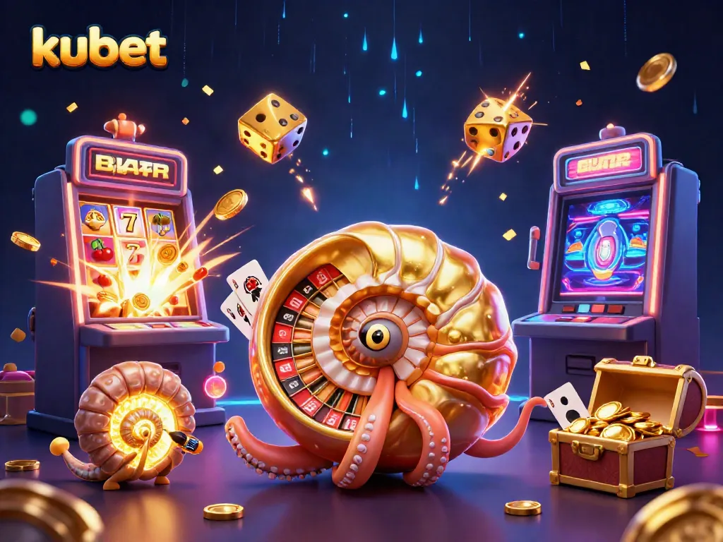 Kubet offers an exciting gaming experience with a vibrant casino scene featuring unique characters and game elements.