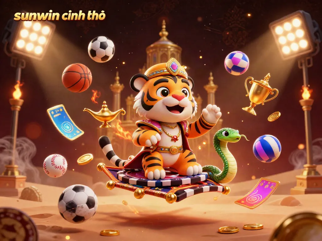 Play exciting games at sunwin chính chủ with a vibrant scene of 3D characters and casino elements showcasing thrilling gambling.