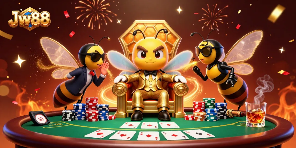 Engage with Jw88's thrilling casino experience featuring vibrant characters and poker elements.