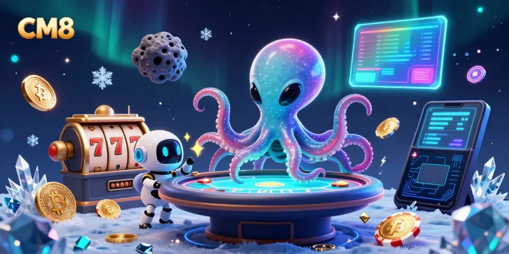 Experience thrilling gameplay with CM8's alien octopus and exciting slot games.